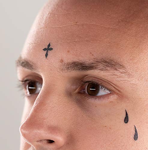 Product Cover Thug Ink Temporary Tattoos - Volume I - 10 Temporary Tattoos ~ Face Tattoos ~ Teardrop, Cross, Praying Hands, etc~ Thug Life ~ Fake Tattoos ~ Water-transfer Tattoos