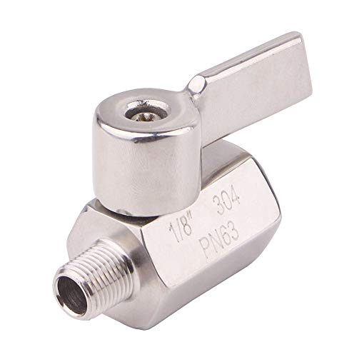 Product Cover New QiiMii Mini Ball Valve NPT FxM Thread with Stainless Handle SS304 PN63 (1/8