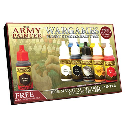 Product Cover Miniatures Paint Set, 10 Model Paints with FREE Highlighting Brush, 18ml/Bottle, Miniature Painting Kit, Non Toxic Acrylic Paint Set, Wargames Hobby Starter Paint Set by The Army Painter (New Version)