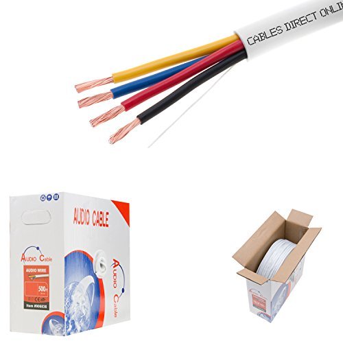 Product Cover 500ft 16AWG 4 Conductors (16/4) CL2 Rated Loud Speaker Cable Wire, Pull Box (For In-Wall Installation) (16AWG / 4 Conductors, 500ft)