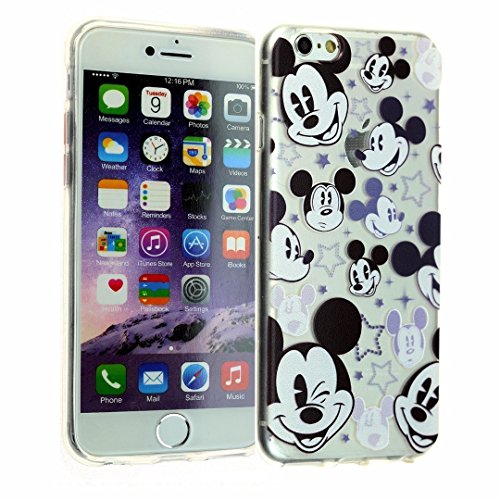 Product Cover iPhone 7 Case, DURARMOR FlexArmor iPhone 7 Clear Mickey Mouse Faces Soft Flexible TPU Bumper Case Ultra Thin ScratchSafe Shock Absorption Protective Case Cover for iPhone 7 4.7