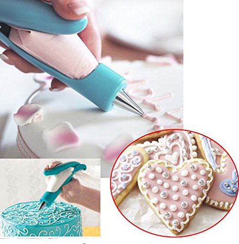 Product Cover Kitchen Pacific Cake Decorating Tips Pen,Icing Piping Tool Kit Set With Big and Small X4 different tips- X4 Nozzles Icing bagX 2 coupler, Stainless steel piping/Dispenser Nozzles Pen Set