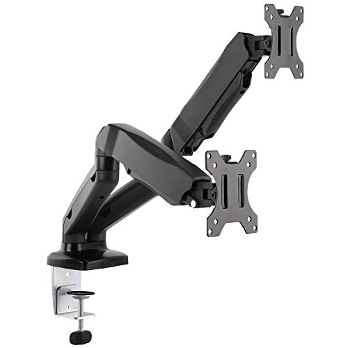 Product Cover WALI Dual LCD Monitor Gas Spring Desk Mount Fully Adjustable Fits Two Screens up to 27