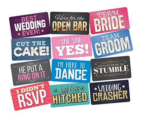 Product Cover PHOTO BOOTH PROPS PACK OF 6, Perfect For Wedding DIY Photo Booth Great Addition To Any Photo Booth Rental. Fun Wedding Photo Booth Props Your Guests Will Love!