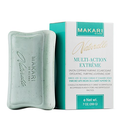 Product Cover Makari Naturalle Multi-Action Extreme Skin Lightening Soap 7oz. - Exfoliating & Moisturizing Bar Soap With Argan Oil & SPF 15 - Hydrating & Regulating Treatment for Dark Spots, Acne Scars & Blemishes
