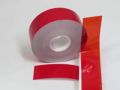 Product Cover Transparent Vinyl Tape with Self-Adhesive. (1 inch x 50 ft, Red)