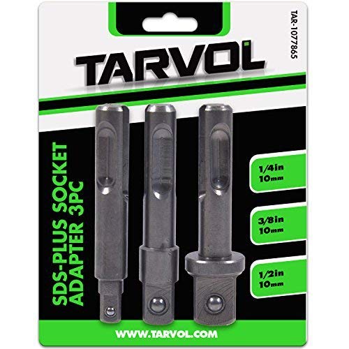Product Cover Tarvol Socket Drill Adapter & Extension Set (3 DIFFERENT SIZES 1/4