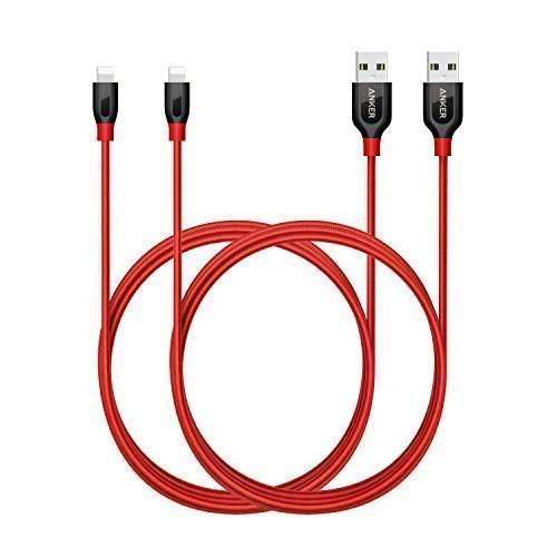 Product Cover [2-Pack] Anker Powerline+ Lightning Cable (3ft) Durable and Fast Charging Cable [Aramid Fiber & Double Braided Nylon] for iPhone X / 8/8 Plus / 7/7 Plus / 6/6 Plus / 5s / iPad and More (Red)