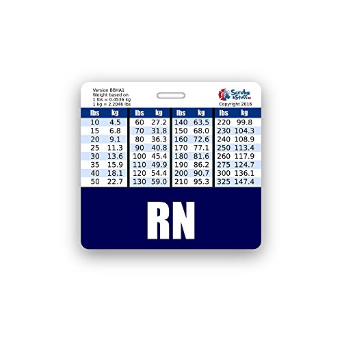 Product Cover RN Badge Buddy Horizontal w/Height & Weight Conversion Charts (Navy Blue)