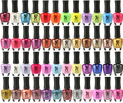 Product Cover SXC Cosmetics Nail Polish Set, 15ml/0.5oz Full Size Nail Lacquer Gift lot (Pink, Metallic, Neon, Pastel, Gold & Glitter) (48 Color Set, 48 Colors)