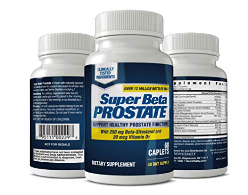 Product Cover New Vitality Super Beta Prostate Supplement Supports Bladder & Urinary Health - 60 Caplets - Pack of 1