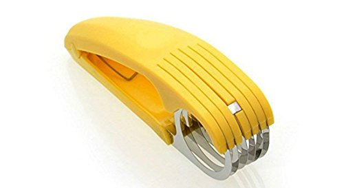 Product Cover Guyuyii Banana Slicer for Kitchen Tools, ABS + Stainless Steel Fruit Salad Peeler Cutter, Easy Handle 2.11.87.1 Inch Kids Vegetable Chopper, Dishwasher Safe for Cucumber, Sausage, Strawberry, Grape