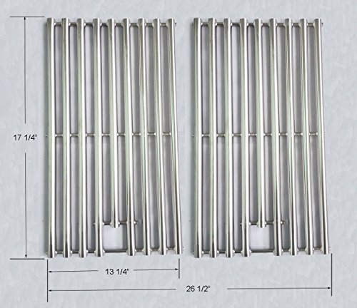 Product Cover GS6342 NEW design Stainless Steel Cooking Grid Replacement for Select Gas Grill Models by Kenmore, Nexgrill and Others, Set of 2