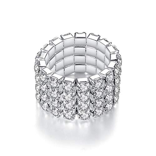 Product Cover WTZ - New Sparkling 4 Row Crystal Rhinestone Stretch Ring
