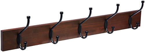 Product Cover AmazonBasics-Wall Mounted Hook/Hanger/Coat Rack, Light Walnut