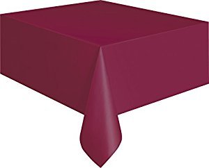 Product Cover Mountclear 12-Pack Disposable Plastic Tablecloths - 54 x 108 Inch Size Table Cover (Maroon)
