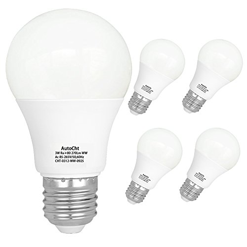 Product Cover LED Light Bulbs 25 Watt Incandescent Equivalent High Bright E26 Base 3 Watt Soft White Energy Saving Bulbs Home Lighting 270 Lumens, Pack of 5