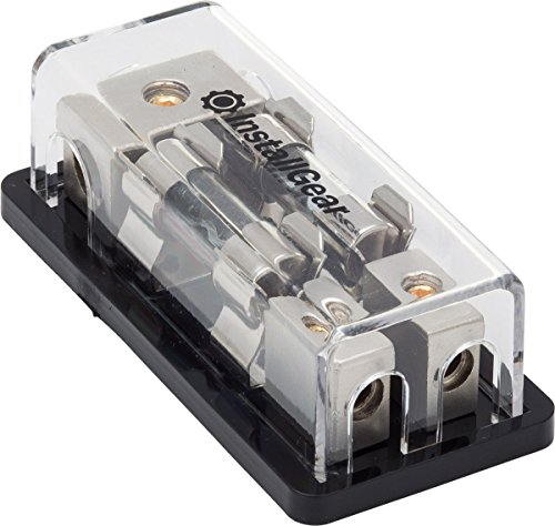 Product Cover InstallGear 4/8 AWG Gauge AGU Fuse Holder Distribution Block 4 Gauge in to (2) 8 Gauge Out with 100A Fuses