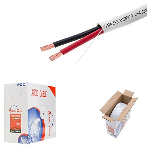 Product Cover 500ft 16AWG 2 Conductors (16/2) CL2 Rated Loud Speaker Cable Wire, Pull Box (For In-Wall Installation) (16AWG / 2 Conductors, 500ft)