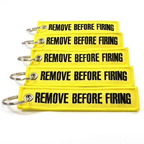 Product Cover Rotary13B1 Remove Before Firing Keychain - 5 Pack Yellow/Black