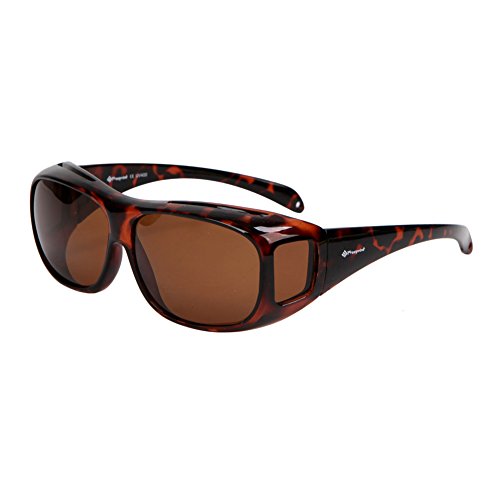 Product Cover Freeprint Polarized Solar Shield Fit Over Glasses Driving, Leopard, Size No Size