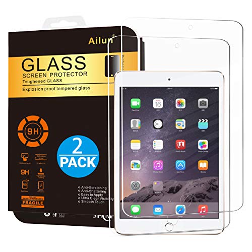Product Cover Ailun Screen Protector for iPad Mini 1 2 3 Tempered Glass 9H Hardness 2Pack Compatible with Apple iPad Mini 1 2 3 Ultra Clear 2.5D Edge Anti Scratch Case Friendly