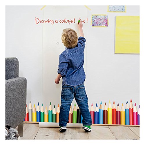 Product Cover Wall Decals For Classroom - Colorful Crayons Vinyl Wall Stickers for Kids by Dooboe