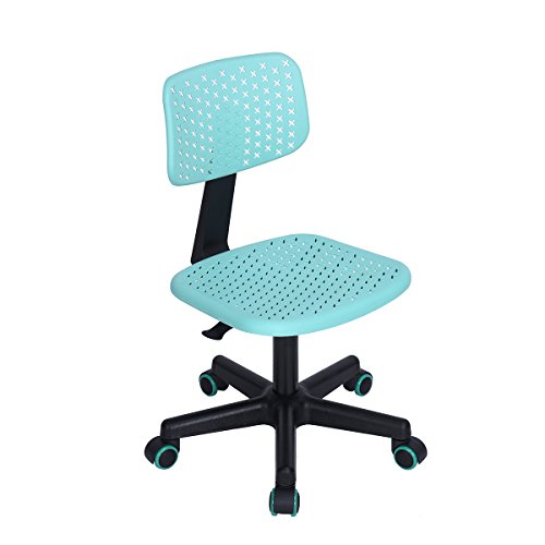 Product Cover GreenForest Children Student Chair, Low-Back Armless Adjustable Swivel Ergonomic Home Office Student Computer Desk Chair, Hollow Star Turquoise