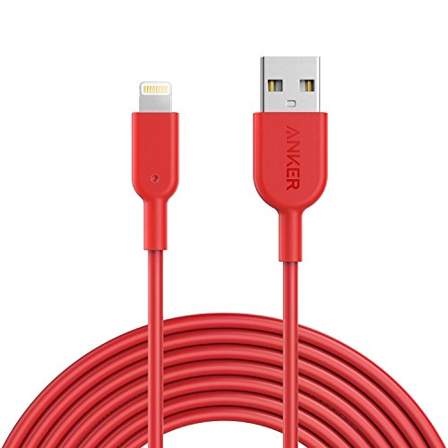 Product Cover Anker Powerline II Lightning Cable (10ft), Probably The World's Most Durable Cable, MFi Certified for iPhone X / 8/8 Plus / 7/7 Plus / 6/6 Plus / 5s (Red)