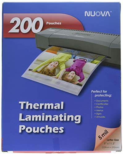 Product Cover Nuova 200-Pack, 5 Mil Thermal Laminating Pouches 9 x 11.5 Inches, Letter Size