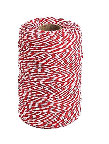 Product Cover Tenn Well Red and White Twine, 656 Feet 200m Cotton Bakers Twine Perfect for Baking, Butchers, Crafts and Christmas Gift Wrapping