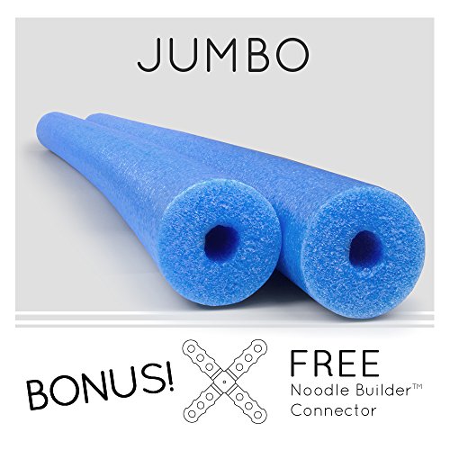 Product Cover 2 Pack Oodles Monster 55 Inch x 3.5 Inch Jumbo Swimming Pool Noodle Foam Multi-Purpose Blue