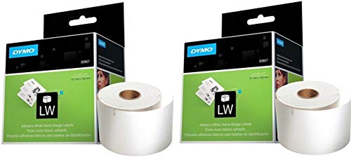 Product Cover DYMO 30857 LW Name Badge Labels (Pack of 2) for use with LabelWriter 450, LabelWriter 450 Turbo and LabelWriter 450 Twin Turbo Address Labels; Two Rolls, Each with 250 2-1/4'' x 4'' Labels
