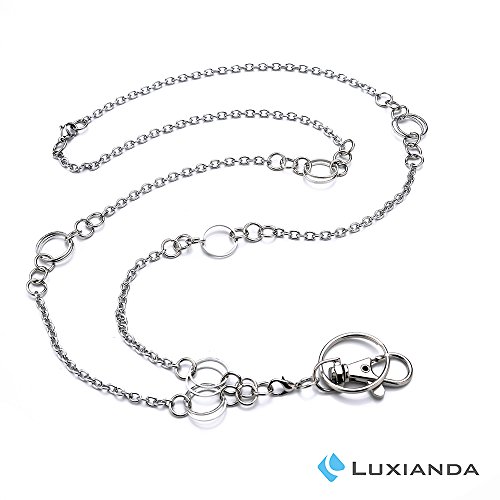 Product Cover LUXIANDA lanyards for id Badges Perfect for Office Products Women, Perfect for Employee Id Badges and Keys Stainless Steel Chain