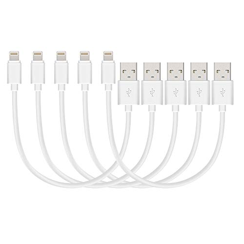 Product Cover Fenergy Short Lightning to USB Cable 7 inch Charging Cord, 5 Pack