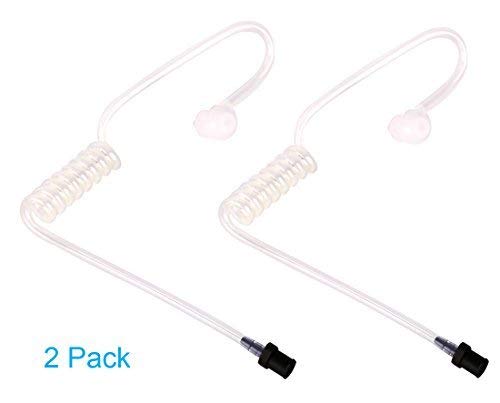 Product Cover 2 Pack Replacement Clear Acoustic Tube for Two Way Radio Earpiece and Headset, Surgical Grade UV Resistant Clear Tube, Replacement Coil Tube