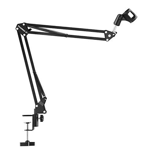 Product Cover aokeo Aokeo AK-35 Adjustable Compact Microphone Suspension Boom Scissor Arm Stand for Blue Yeti Snowball iCE, Constructed Metals for Professional Streaming, Voice-Over, Recording,