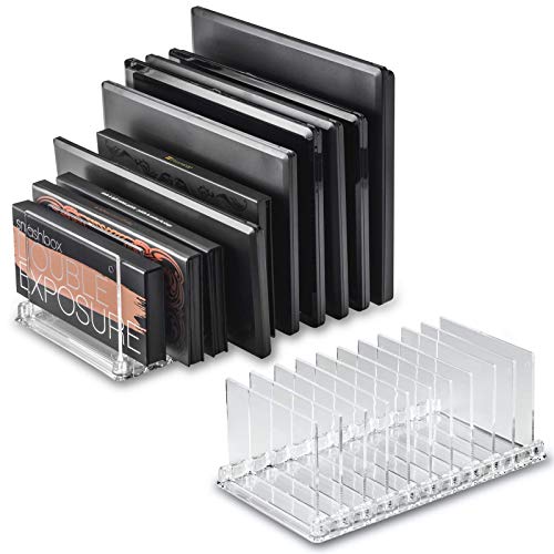Product Cover byAlegory Acrylic Makeup Palette Organizer With Removable Dividers | 10 Space Storage Fits All Palette Sizes (CLEAR)