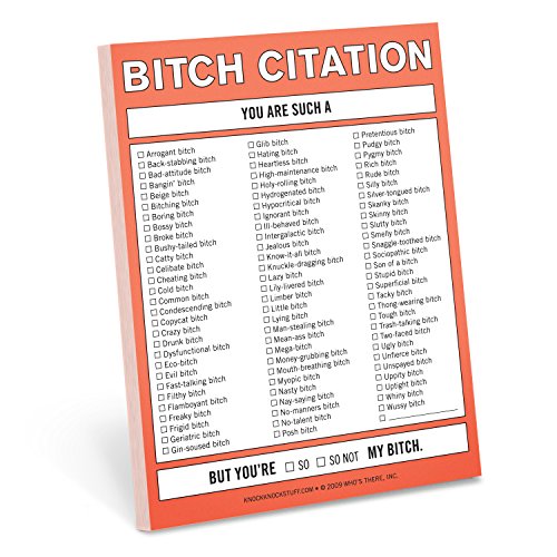 Product Cover Knock Knock Bitch Citation Nifty Note,  Checklist Memo Pad, 4 x 5.25-inches