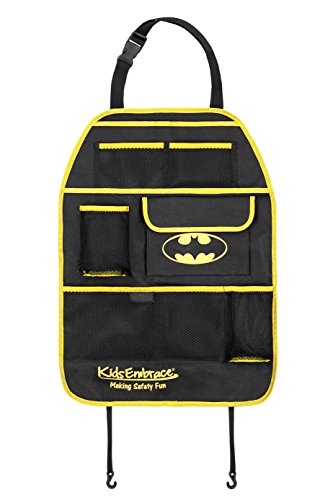 Product Cover KidsEmbrace Batman Back Seat Organizer, DC Comics Deluxe 6 Pockets, Yellow