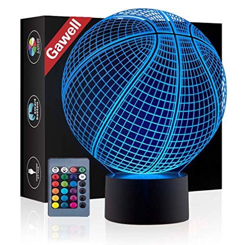 Product Cover 3D Illusion Lamp Gawell Basketball Visual Effect Night Light 7 Colors Glows with Smart Touch Switch USB Cable Creative Gift Toys Decorations