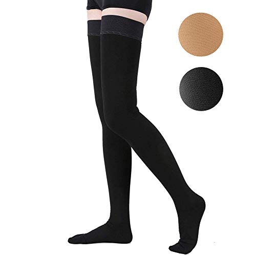 Product Cover TOFLY Thigh High Compression Stockings, Opaque, Firm Support 20-30 mmHg & 15-20 mmHg Gradient Compression, Closed Toe Compression Stocking, Treatment Swelling, Varicose Veins, Edema, Pregnancy