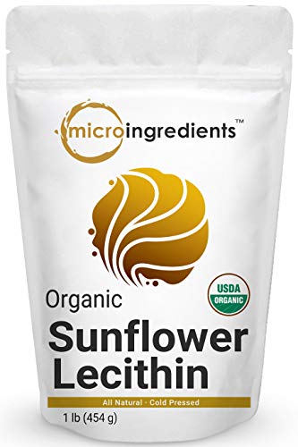 Product Cover US Grown Organic Sunflower Lecithin Powder, 1 Pound (454g), Sustainable Farmed, Cold Pressed, No Soy, No GMOs and Vegan Friendly