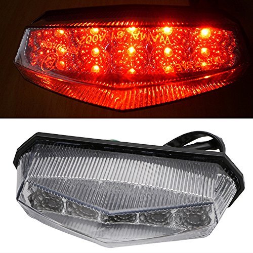 Product Cover BADASS SHARKS 1x Universal Motorcycle ATV 10 Red LED Brake Stop Running Rear Tail Light Indicator