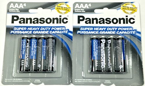 Product Cover 8pc Panasonic AAA Batteries Super Heavy Duty Power Carbon Zinc Triple A Battery 1.5v