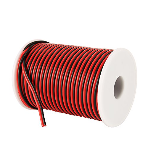 Product Cover TRIUMPH CABLE C-able 100FT 18 AWG Gauge Electrical Wire Hookup Red Black Copper Stranded Auto 2 Wire Low Voltage 12v DC Wire for Single Color LED Strip Extension Cable Cord Spool