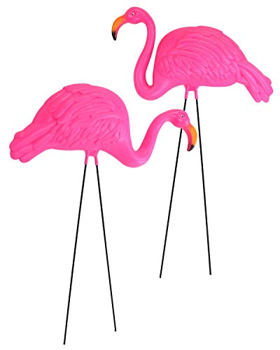 Product Cover GIFTEXPRESS Pack of 2, Large Bright Pink Flamingo Yard Ornament/Flamingo Lawn Ornaments/Ink Flamingo Garden Yard Stakes