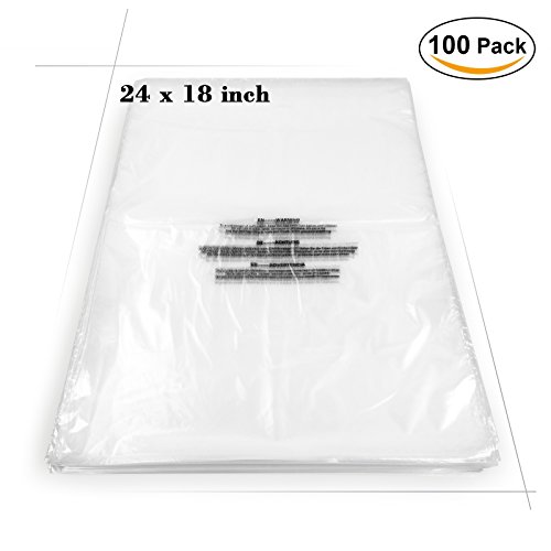 Product Cover Becko Self Seal Clear Flat Poly Bags with Suffocation Warning for Storing Clothing/Towel/Blanket/Doll (18