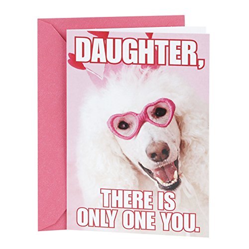 Product Cover Hallmark Shoebox Valentine's Day Card, Funny Birthday Card, Love Card for Daughter (Dog with Glasses)