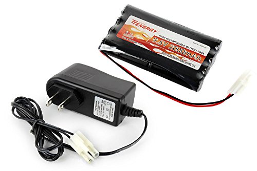 Product Cover Tenergy NiMH Battery Pack 9.6V RC Battery, High Capacity 2000mAh Rechargeable Flat Battery w/Standard Tamiya Connector + 6.0V-9.6V NiMH/NiCd Hobby Battery Charger w/Standard Tamiya Connector